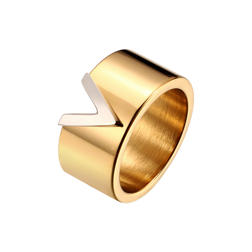 Chunky 'V' Gold Ring