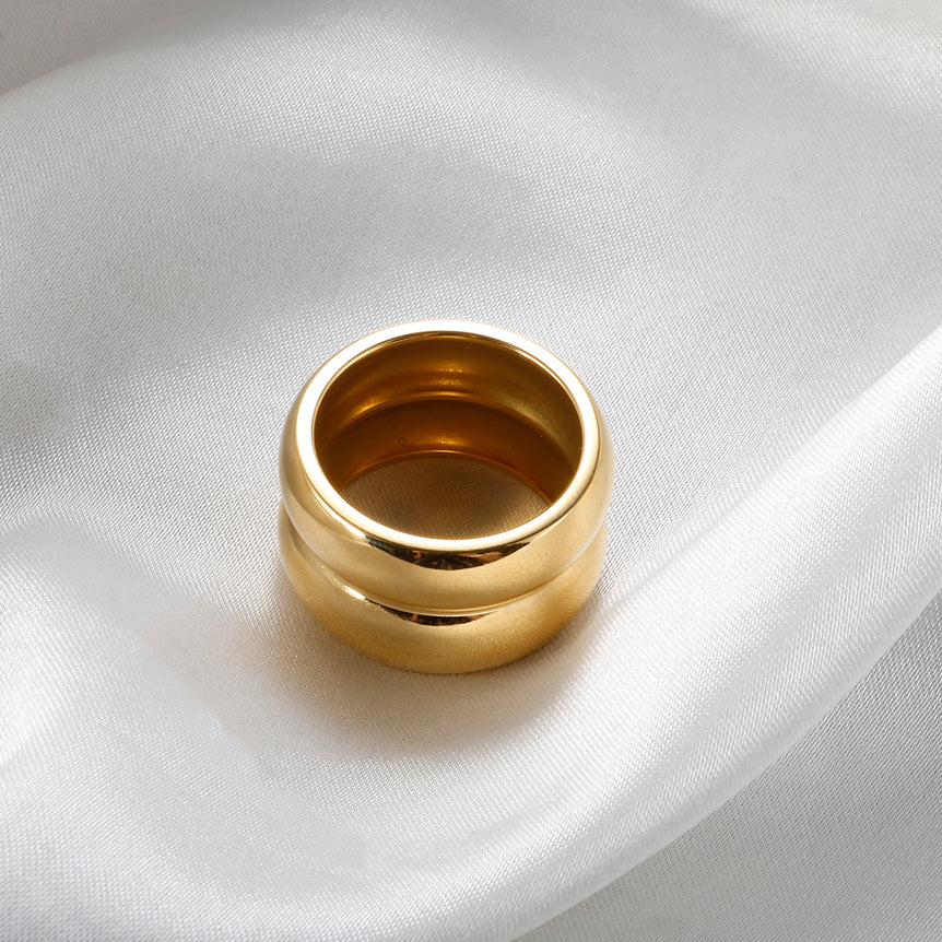 Double Dome Gold Ring