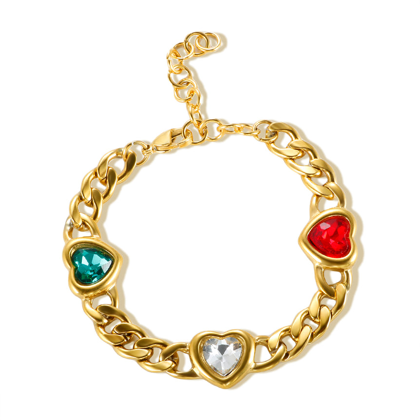 Ari Heart Gold Chain Bracelet