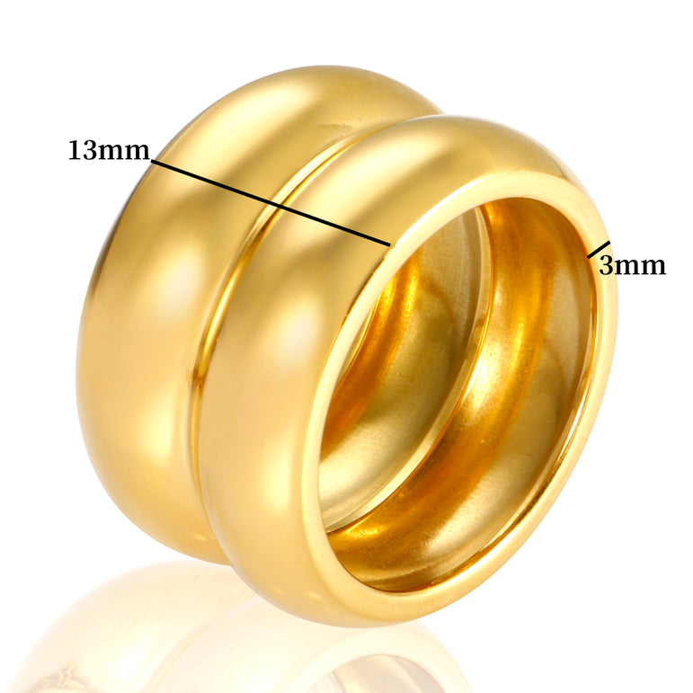 Double Dome Gold Ring
